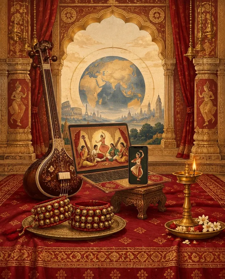 Illustration of classical arts reaching a global audience